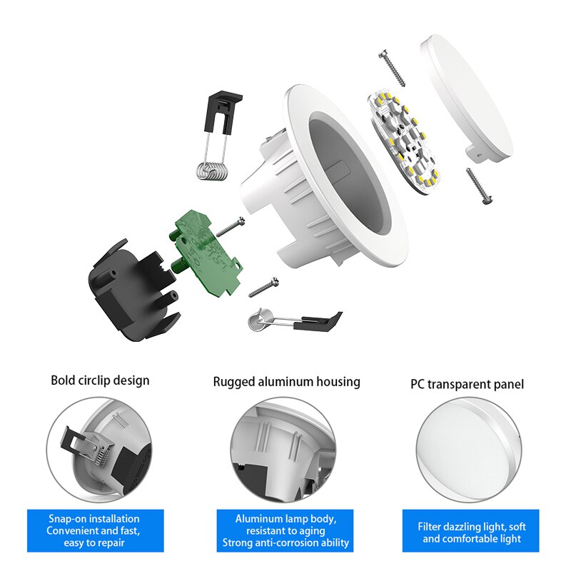 Smart LED Downlight Dimming Round Spot Light 5W 9W RGB Color Changing Warm Cold light Bluetooth APP Control Smart Light