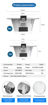 Smart LED Downlight Dimming Round Spot Light 5W 9W RGB Color Changing Warm Cold light Bluetooth APP Control Smart Light