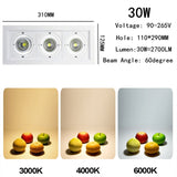 Dimmable LED downlight COB spotlight 10W 20W 30W Ceiling inlaid light Interior lighting AC110V-220V living room bedroom