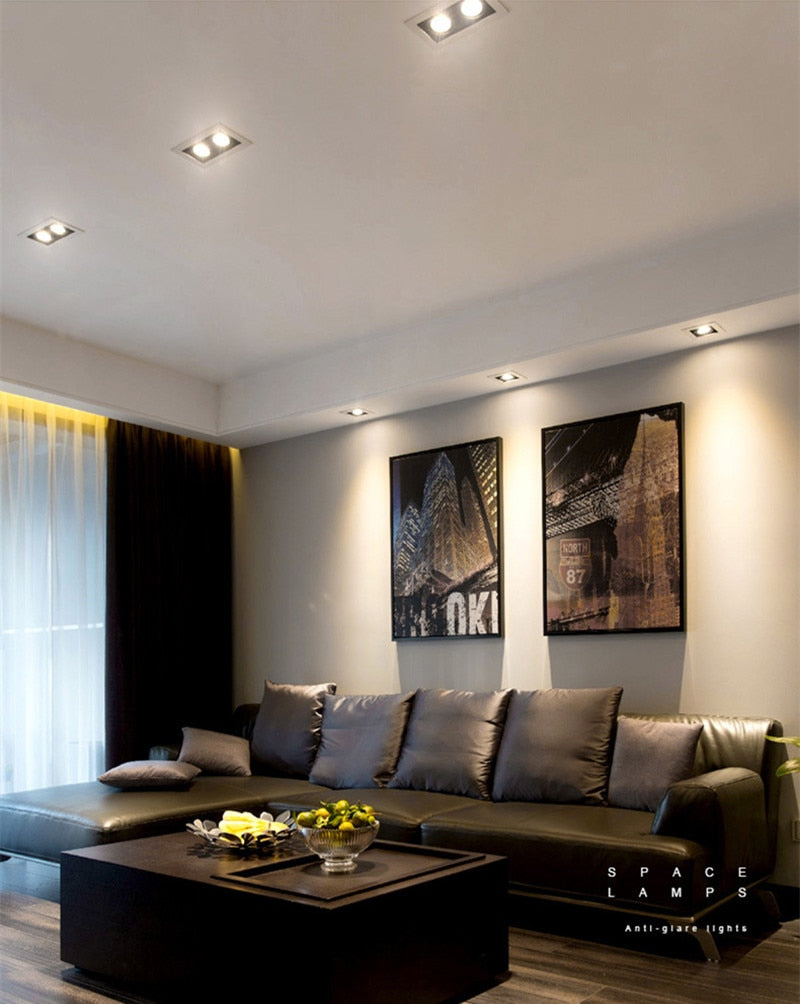 Dimmable LED downlight COB spotlight 10W 20W 30W Ceiling inlaid light Interior lighting AC110V-220V living room bedroom