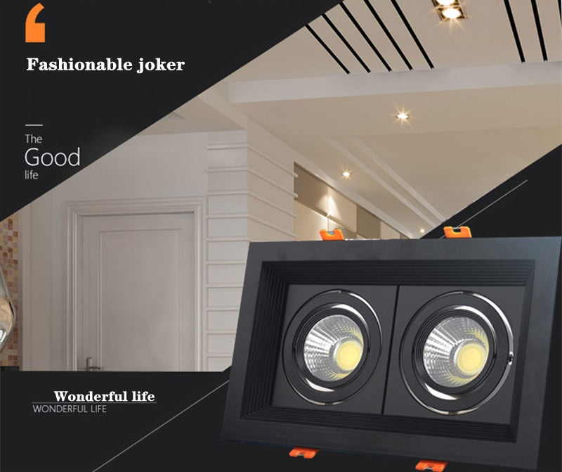 Dimmable LED downlight COB spotlight 10W 20W 30W Ceiling inlaid light Interior lighting AC110V-220V living room bedroom