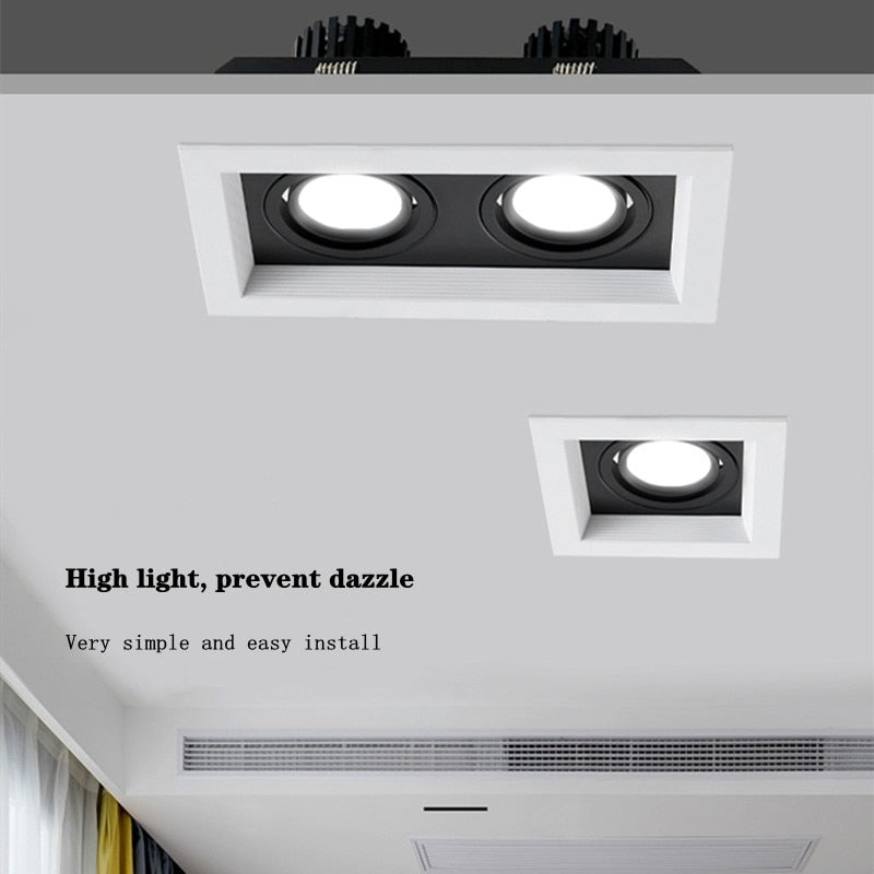 Dimmable LED downlight COB spotlight 10W 20W 30W Ceiling inlaid light Interior lighting AC110V-220V living room bedroom
