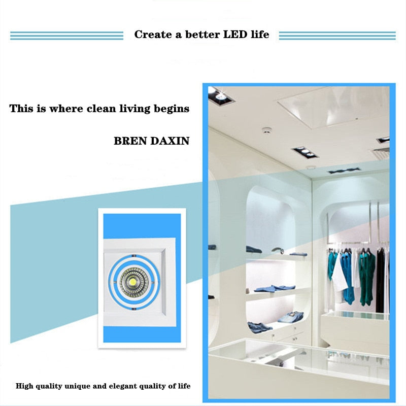 Dimmable LED downlight COB spotlight 10W 20W 30W Ceiling inlaid light Interior lighting AC110V-220V living room bedroom