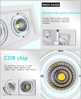 Dimmable LED downlight COB spotlight 10W 20W 30W Ceiling inlaid light Interior lighting AC110V-220V living room bedroom
