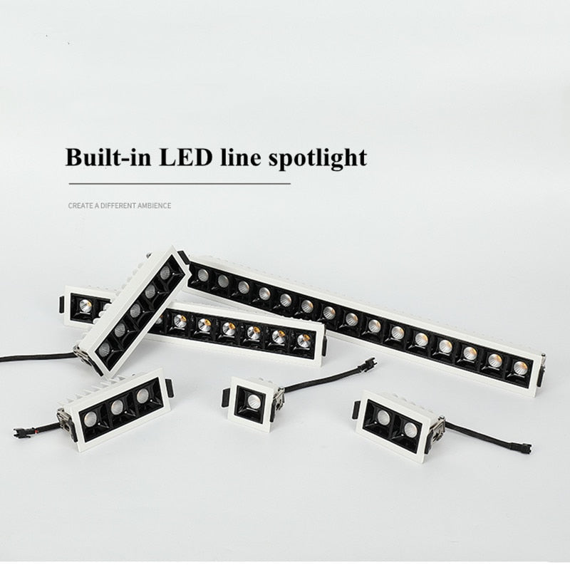 Dimmable LED Downlight Spot Light Indoor Recessed Lighting Linear bar Laser Blade Ceiling Line Lamp 2W/4W/6W/10W/20W/30W