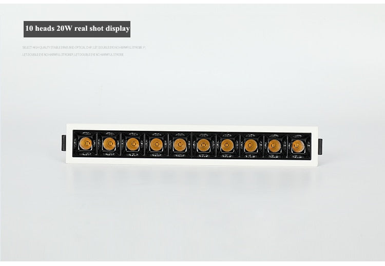 Dimmable LED Downlight Spot Light Indoor Recessed Lighting Linear bar Laser Blade Ceiling Line Lamp 2W/4W/6W/10W/20W/30W