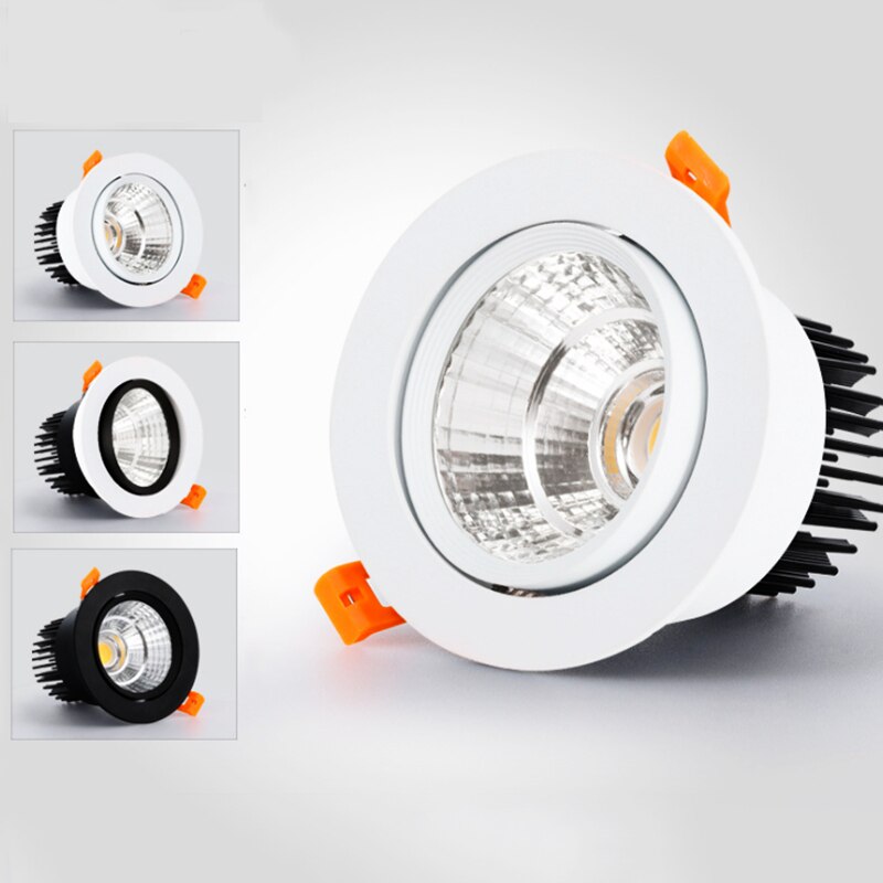 Dimmable Recessed LED Downlights 7W/9W/12W COB LED Ceiling Spot Lights 85-265V LED Ceiling Lamps Warm Cold White Indoor Lighting