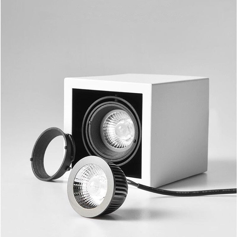 Square Dimmable GU10 COB LED Downlights 10W 20W LED Ceiling Spot lights AC85~265V LED Ceiling Lamps Indoor Lighting