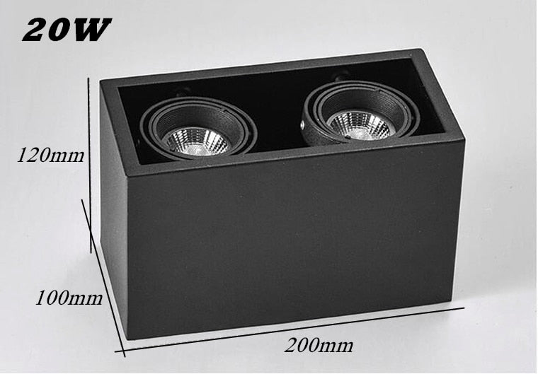 Square Dimmable GU10 COB LED Downlights 10W 20W LED Ceiling Spot lights AC85~265V LED Ceiling Lamps Indoor Lighting