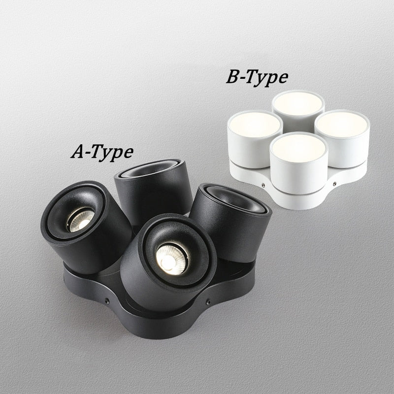 Dimmable Folding Rotating LED Downlights 28W 40W 48W 60W COB LED Ceiling Spot Lights AC85-265V LED Wall Lamps Indoor Lighting