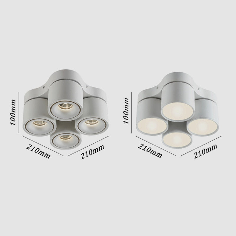Dimmable Folding Rotating LED Downlights 28W 40W 48W 60W COB LED Ceiling Spot Lights AC85-265V LED Wall Lamps Indoor Lighting