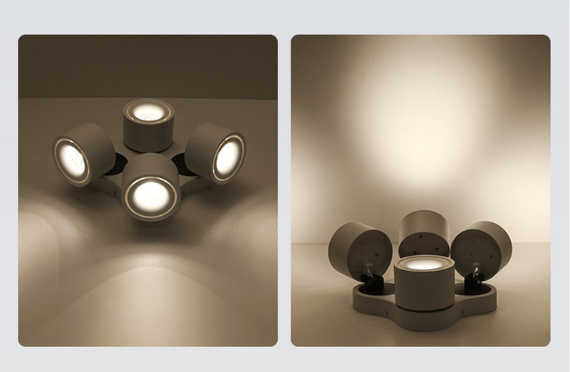 Dimmable Folding Rotating LED Downlights 28W 40W 48W 60W COB LED Ceiling Spot Lights AC85-265V LED Wall Lamps Indoor Lighting