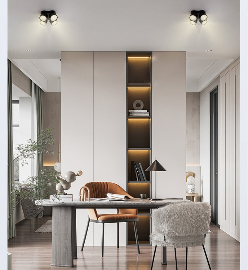 Dimmable Folding Rotating LED Downlights 28W 40W 48W 60W COB LED Ceiling Spot Lights AC85-265V LED Wall Lamps Indoor Lighting