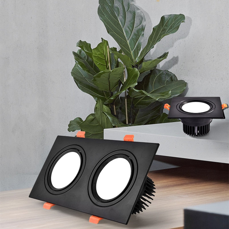 Square Dimmable Recessed COB LED Downlights 7W 9W 12W LED Ceiling Spot Lights AC85-265V LED Ceiling Lamps Indoor Lighting