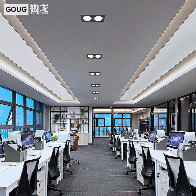 Square Dimmable Recessed COB LED Downlights 7W 9W 12W LED Ceiling Spot Lights AC85-265V LED Ceiling Lamps Indoor Lighting