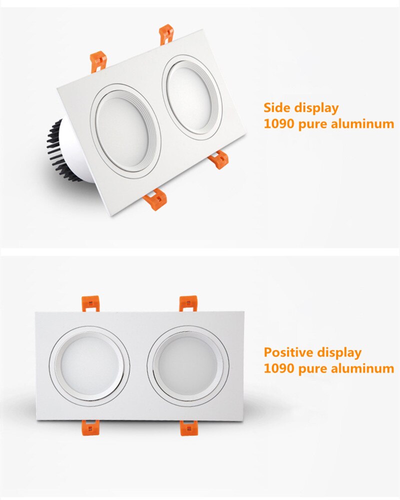 Square Dimmable Recessed COB LED Downlights 7W 9W 12W LED Ceiling Spot Lights AC85-265V LED Ceiling Lamps Indoor Lighting