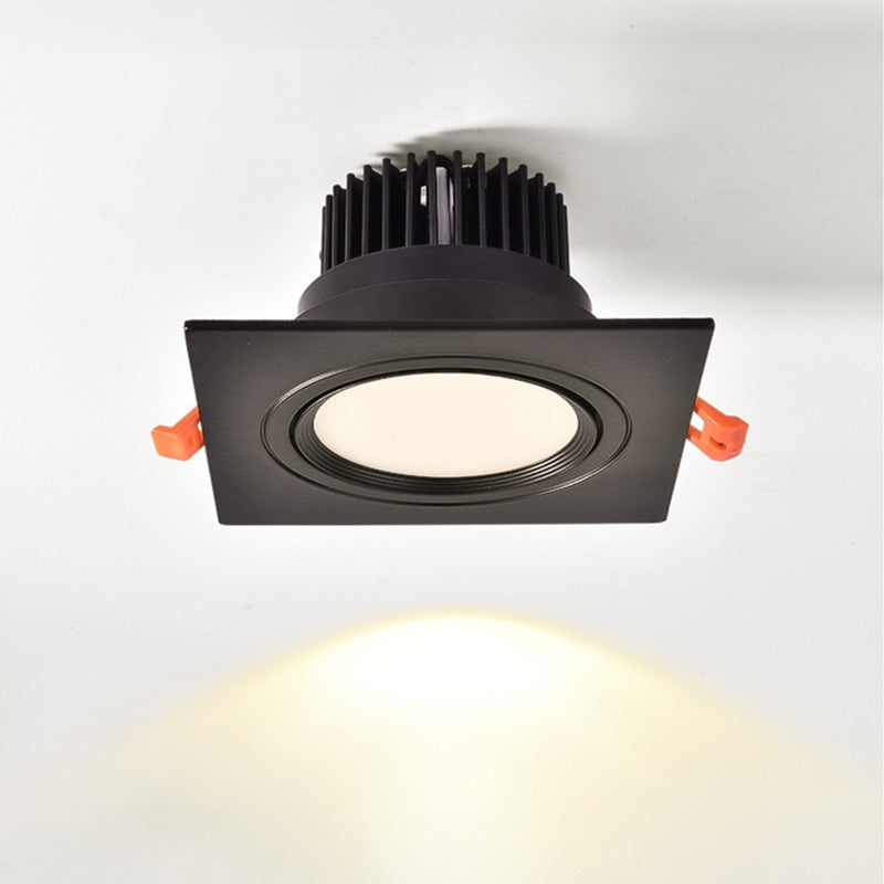 Square Dimmable Recessed COB LED Downlights 7W 9W 12W LED Ceiling Spot Lights AC85-265V LED Ceiling Lamps Indoor Lighting