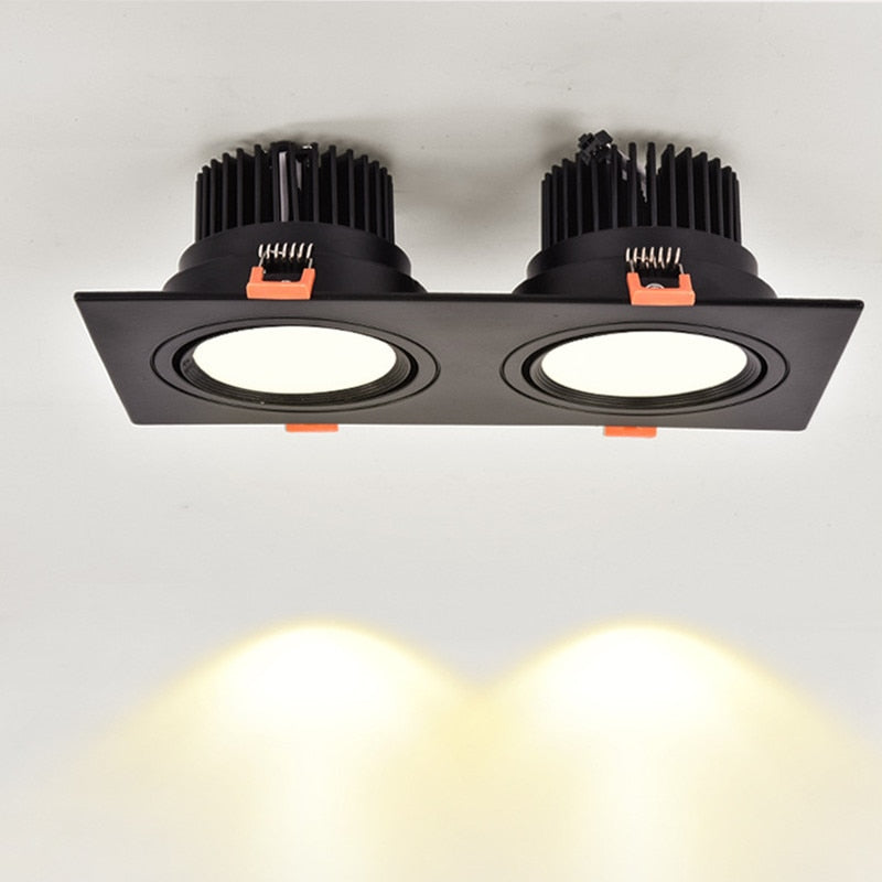 Square Dimmable Recessed COB LED Downlights 7W 9W 12W LED Ceiling Spot Lights AC85-265V LED Ceiling Lamps Indoor Lighting