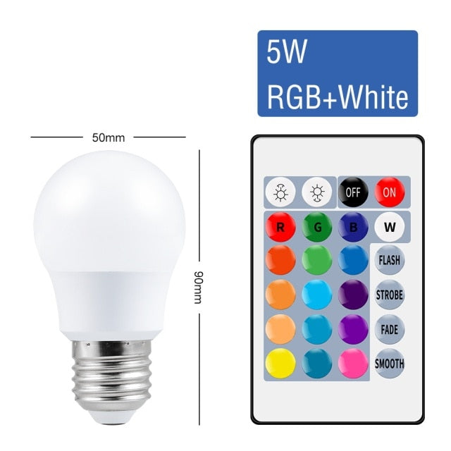 Changing Lamp Led 110V RGBW 16Color Magic Bulb Led RGB Dimmable Light Led Bulb RGBWW 220V E27 5W 10W 15W Smart Control Spotlight