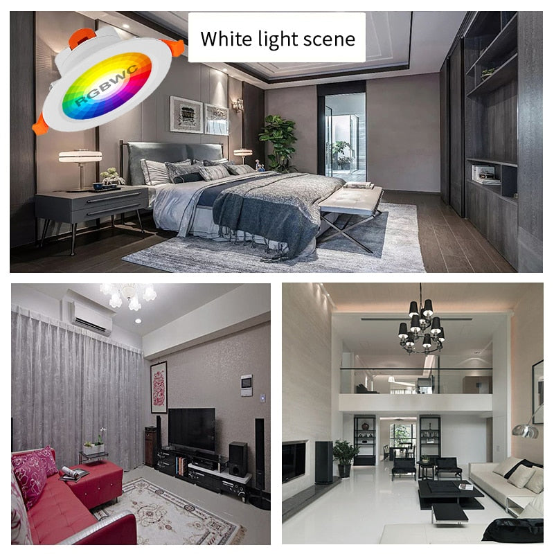 Tuya Zigbee 3.0 Smart Downlight 4 Inch RGBCW 10W Led Recessed Ceiling Light Voice Control Work With Alexa Google Home Smart Life