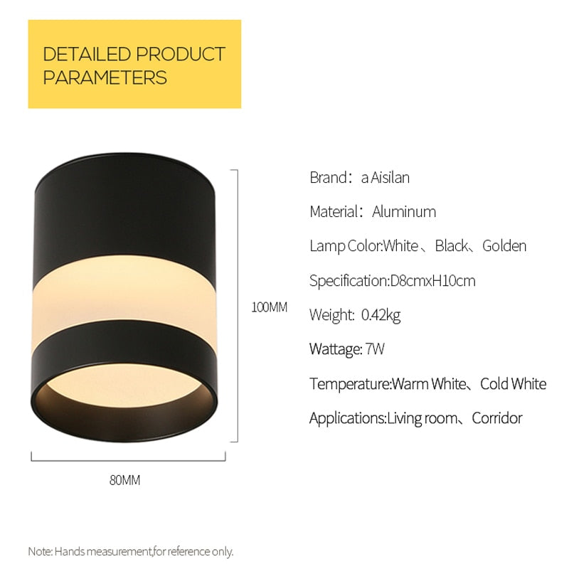 JOYINLED Surface Mounted LED Downlight Round Ceiling Downlight Black White Golden Soft Light Led Spot Lights Ceiling Fixtures