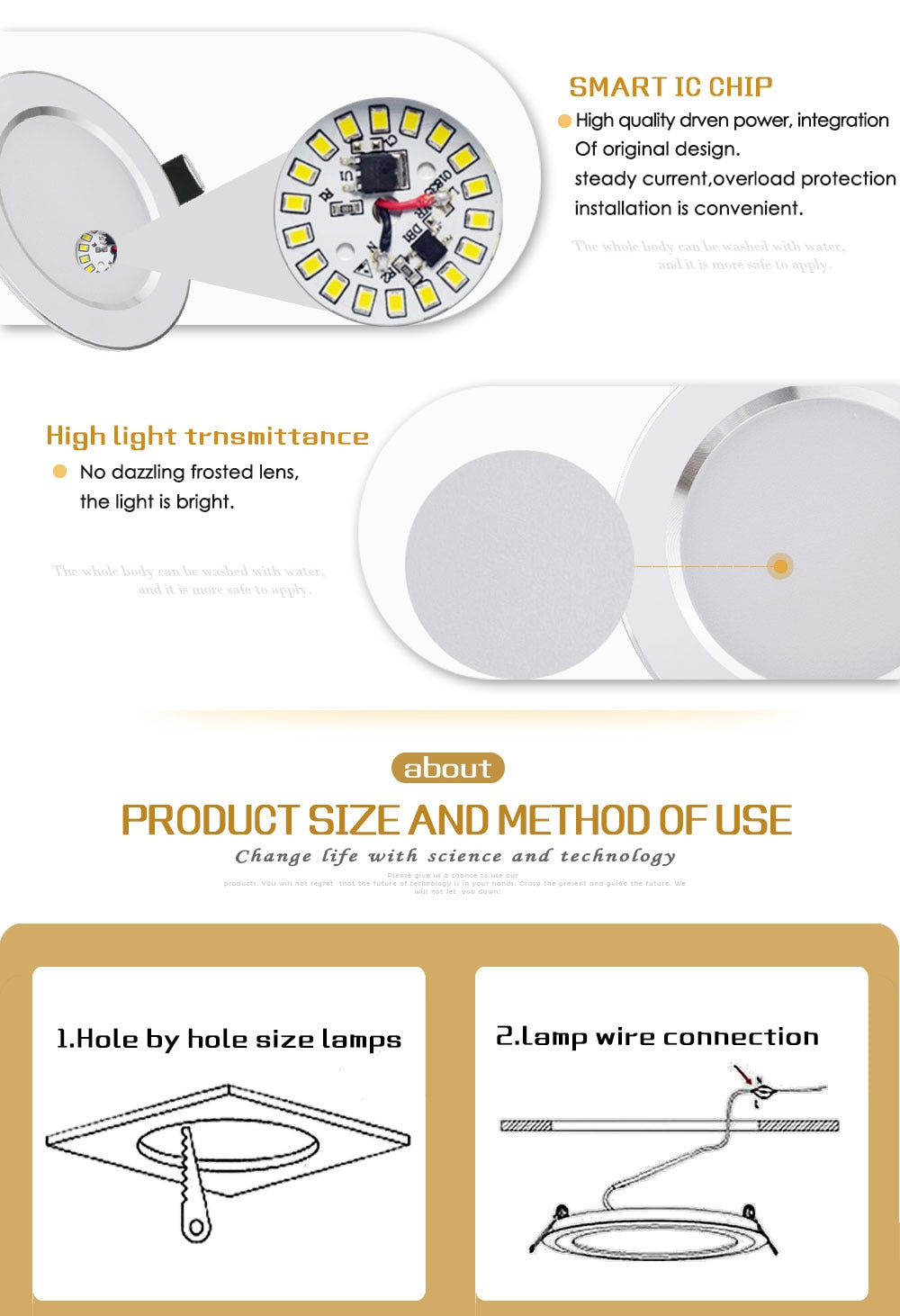 Waterproof LED Downlight 5w 7w 9w 12w 15w 18w 30w LED Recessed Ceiling Down light led cob Spot Light Dimmable LED Downlight