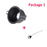 led Black Ceiling Lamp Holder Bases Halogen Light Bracket Cup Aluminum LED Downlight GU10 MR16 spot light Bulb Lamp Holders