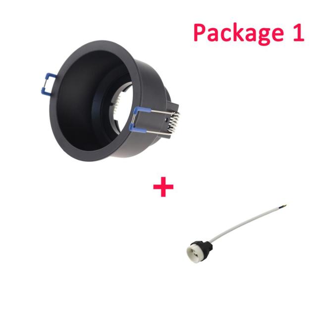 led Black Ceiling Lamp Holder Bases Halogen Light Bracket Cup Aluminum LED Downlight GU10 MR16 spot light Bulb Lamp Holders