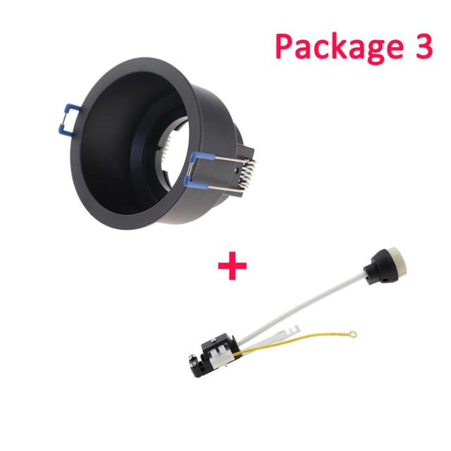 led Black Ceiling Lamp Holder Bases Halogen Light Bracket Cup Aluminum LED Downlight GU10 MR16 spot light Bulb Lamp Holders