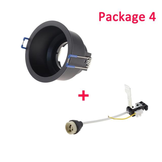 led Black Ceiling Lamp Holder Bases Halogen Light Bracket Cup Aluminum LED Downlight GU10 MR16 spot light Bulb Lamp Holders