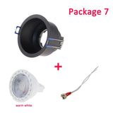 led Black Ceiling Lamp Holder Bases Halogen Light Bracket Cup Aluminum LED Downlight GU10 MR16 spot light Bulb Lamp Holders