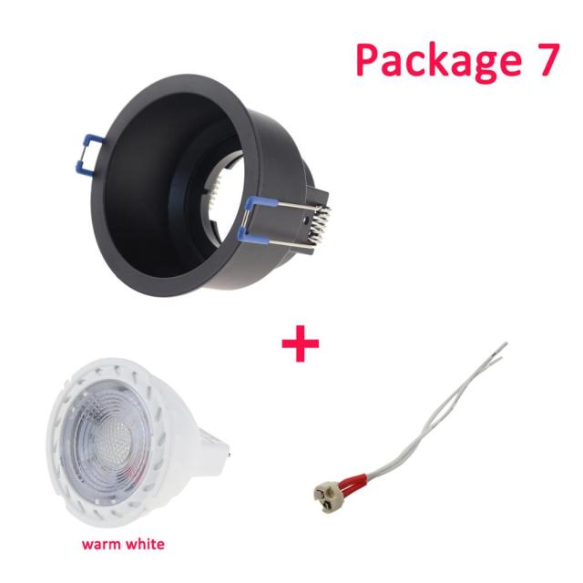 led Black Ceiling Lamp Holder Bases Halogen Light Bracket Cup Aluminum LED Downlight GU10 MR16 spot light Bulb Lamp Holders