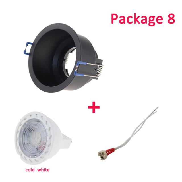 led Black Ceiling Lamp Holder Bases Halogen Light Bracket Cup Aluminum LED Downlight GU10 MR16 spot light Bulb Lamp Holders