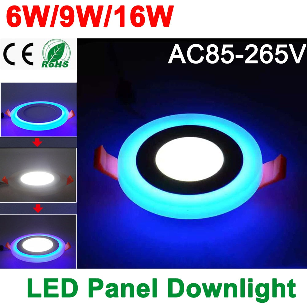 New Design LED Panel Downlight 6W 9W 16W 3 Model LED Panel Light AC85-265V Recessed Ceiling Lamp Aluminum Acrylic Painel Lights
