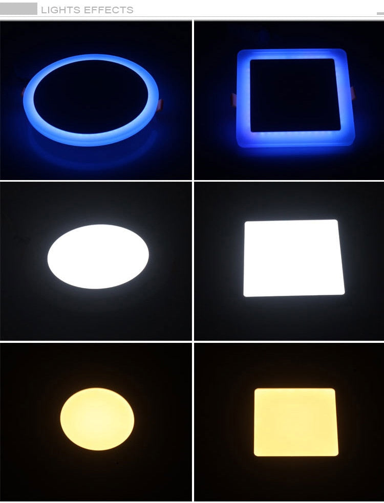 New Design LED Panel Downlight 6W 9W 16W 3 Model LED Panel Light AC85-265V Recessed Ceiling Lamp Aluminum Acrylic Painel Lights