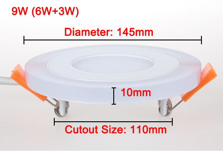 New Design LED Panel Downlight 6W 9W 16W 3 Model LED Panel Light AC85-265V Recessed Ceiling Lamp Aluminum Acrylic Painel Lights