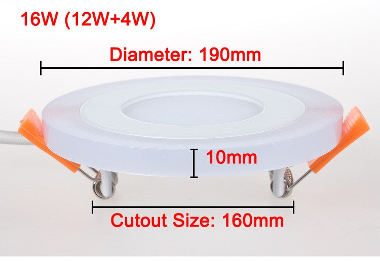 New Design LED Panel Downlight 6W 9W 16W 3 Model LED Panel Light AC85-265V Recessed Ceiling Lamp Aluminum Acrylic Painel Lights