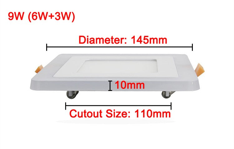 New Design LED Panel Downlight 6W 9W 16W 3 Model LED Panel Light AC85-265V Recessed Ceiling Lamp Aluminum Acrylic Painel Lights