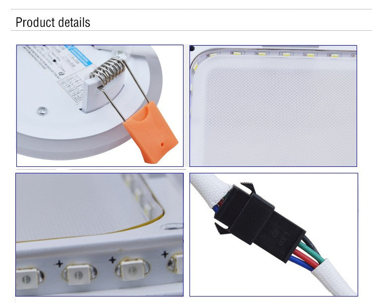 New Design LED Panel Downlight 6W 9W 16W 3 Model LED Panel Light AC85-265V Recessed Ceiling Lamp Aluminum Acrylic Painel Lights