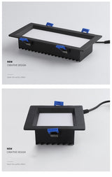 Led Panel Dimmable Recessed led downlight 12W 24w Square LED Spot light led ceiling lamp AC110V 220V