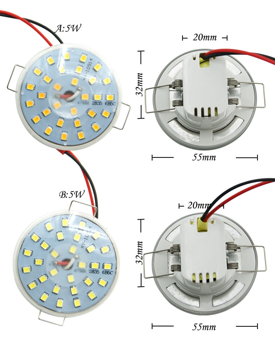 Direct plug-in LED Downlight Integrated Light Cup 3W 5W 6W LED 220V 110V SpotLight Round Ceiling Recessed Umbrella LED Corn Bulb