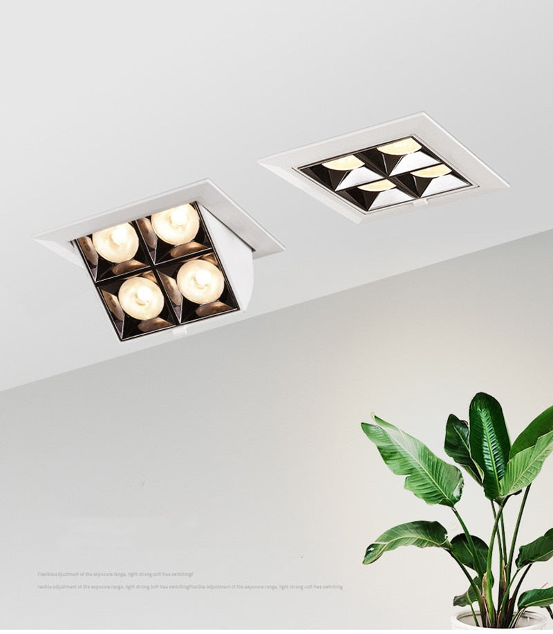 Dimmable Recessed Led Downlight 240v Spotlights Square Cob Ceiling Downlight Led Living Room Ceiling Light Spot TV Background