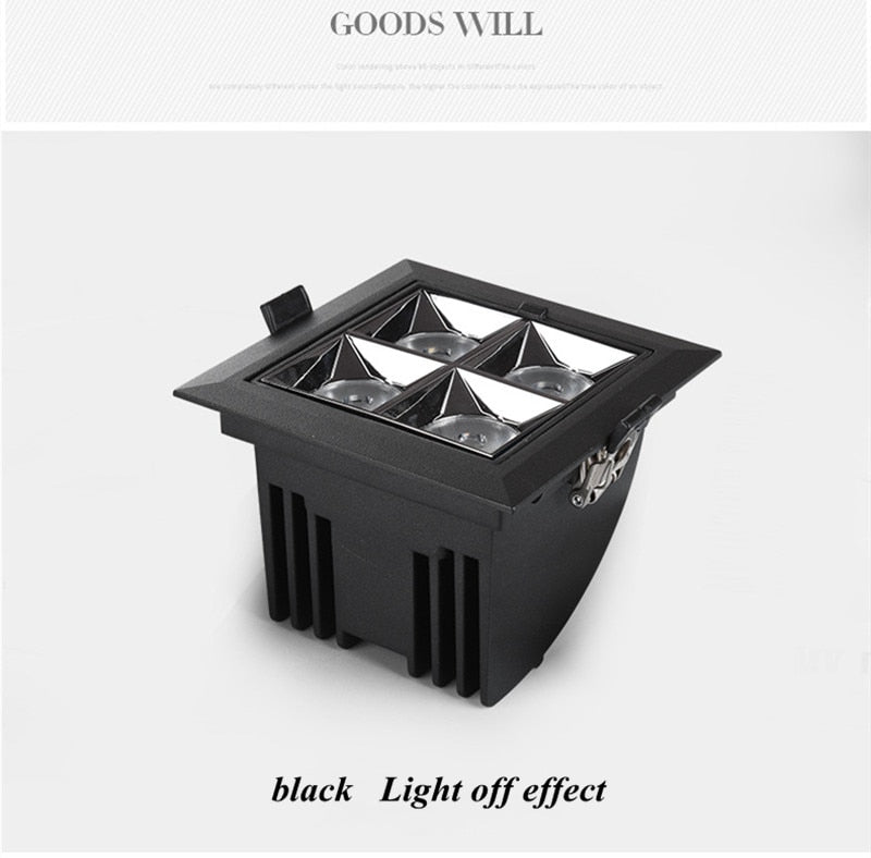 Dimmable Recessed Led Downlight 240v Spotlights Square Cob Ceiling Downlight Led Living Room Ceiling Light Spot TV Background