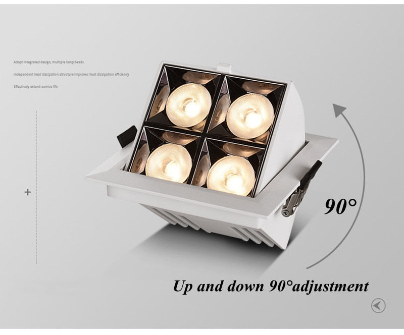 Dimmable Recessed Led Downlight 240v Spotlights Square Cob Ceiling Downlight Led Living Room Ceiling Light Spot TV Background