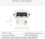 Dimmable Recessed Led Downlight 240v Spotlights Square Cob Ceiling Downlight Led Living Room Ceiling Light Spot TV Background