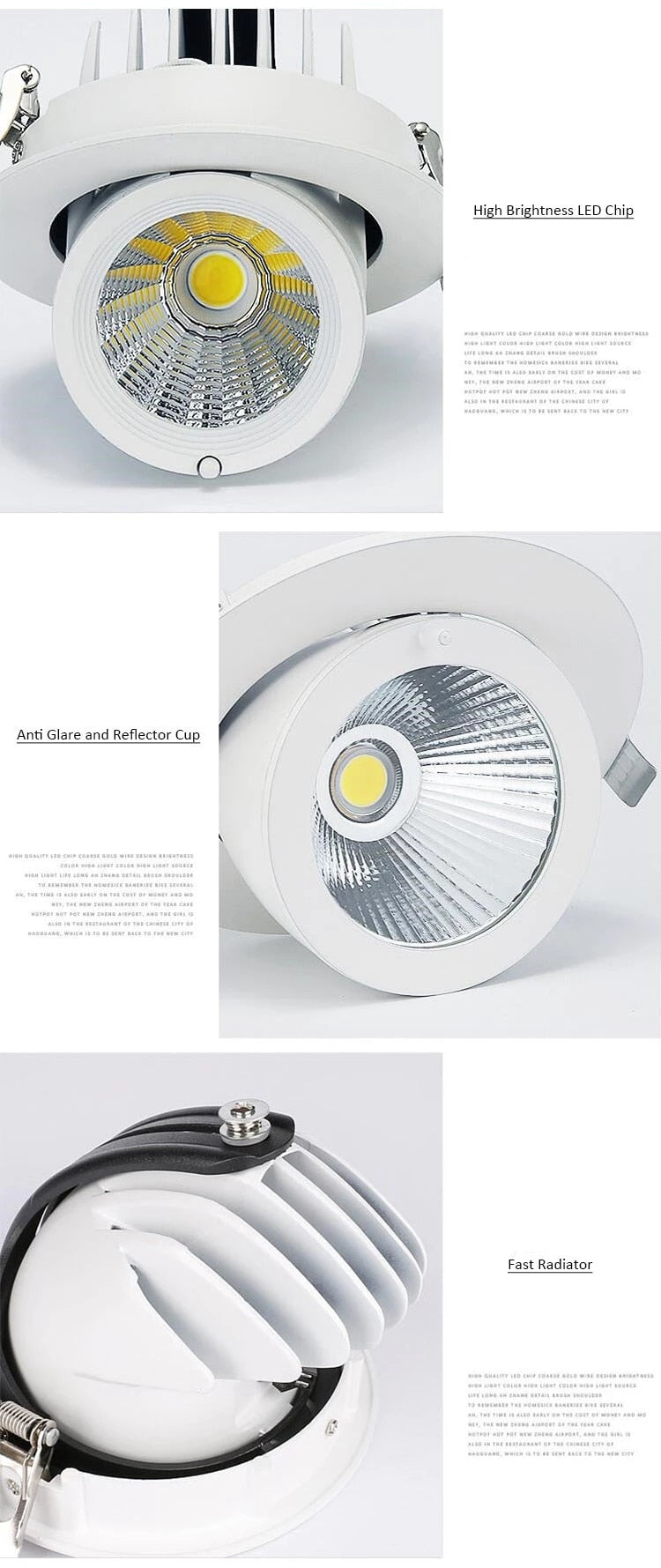 LED trunk light COB LED gimbal light 10W 15W 30W Warm White Cold White COB LED gimble lamp rotatable led downlight Adjustable