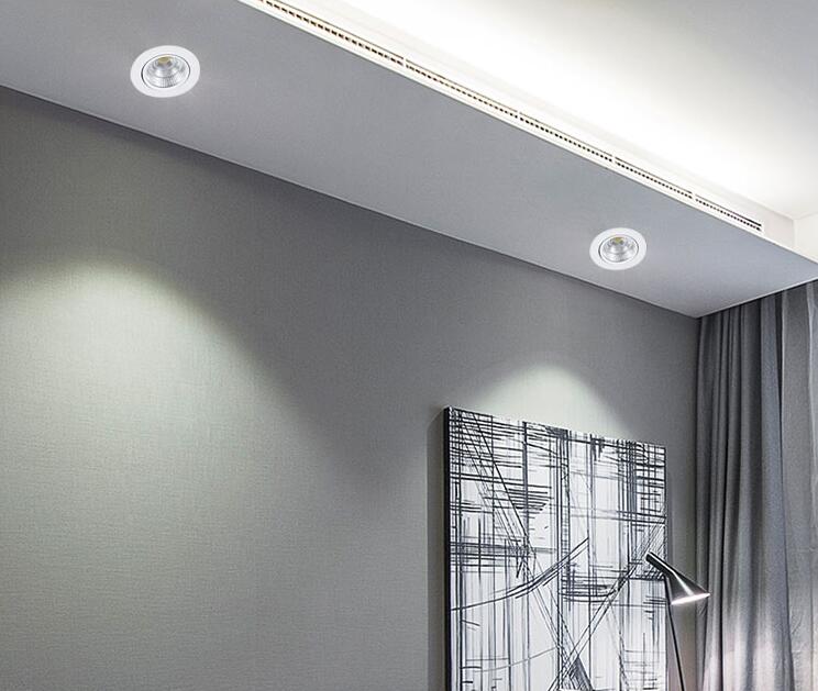 Dimmable LED COB Spotlight Ceiling lamp AC85-265V 3W 5W 7W 9W 12W 15W Aluminum recessed downlights round Led Spot Light