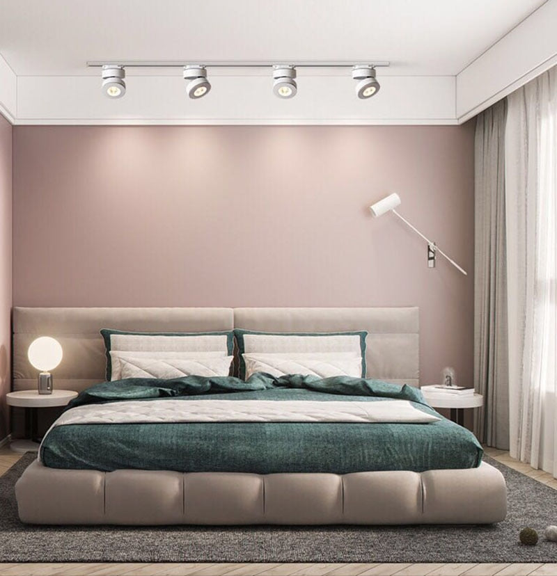 LED ceiling spotlight, track light 3W 5W 7W 10W ultra-thin surface mounted downlight, foldable 360-degree rotating background wall