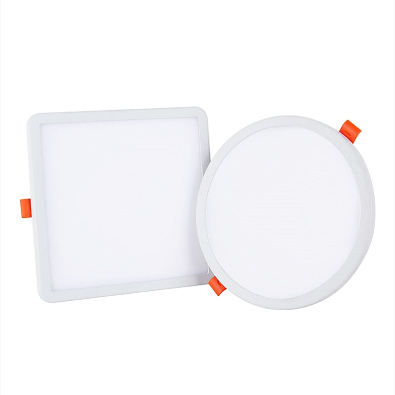 Ultra-thin LED Panel Lamp Recessed Square/Round Ceiling Downlight 6W 8W 15W 20W Living Room Bathroom Indoor Spot Lights  AC220V