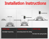 LED Ceiling downlight Epistar 1PCS 3W 5W 7W 9W 12W LED ceiling lamp Recessed Spot light AC220V 230V for home illumination